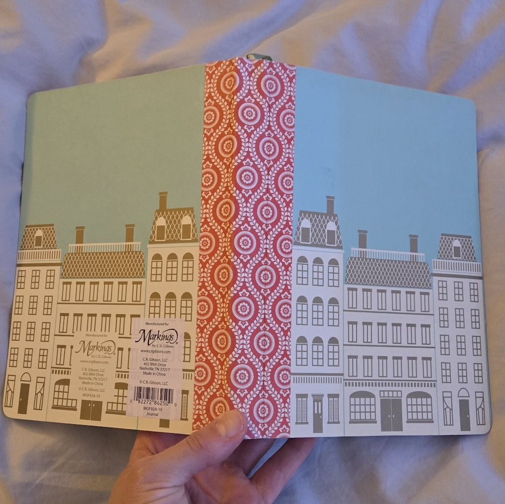 Cityscape Buildings Multicolor Markings CR Gibson Lined Notebook - blank!